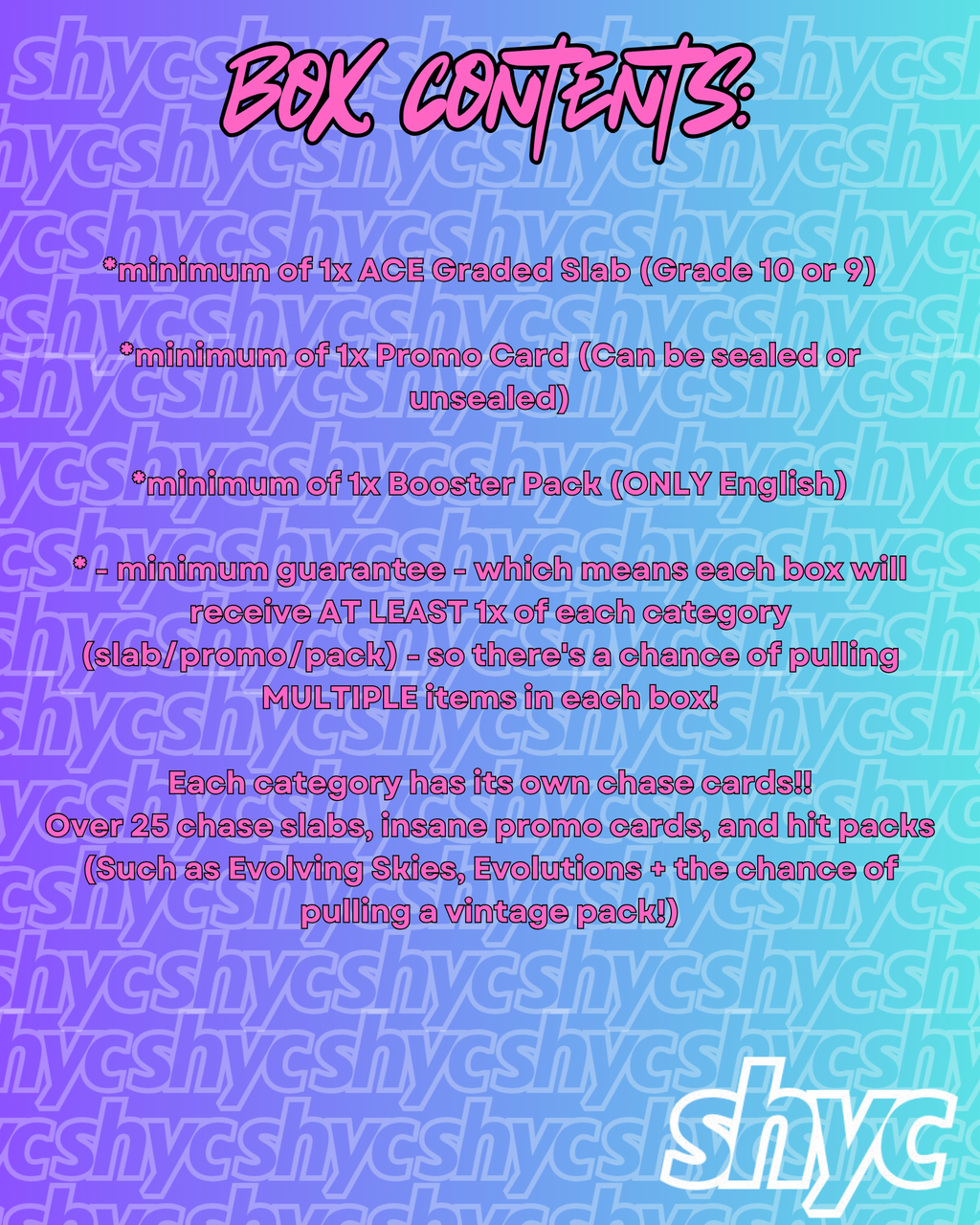 SHYC Pokemon Mystery Collection Box